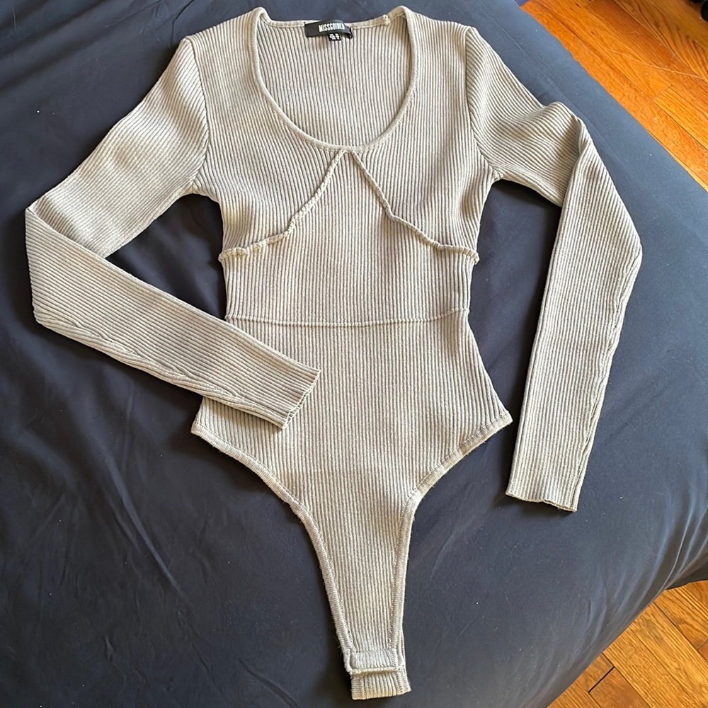 Missguided knit long sleeve bodysuit